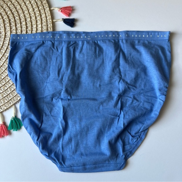 Victoria's Secret Stretch Cotton High-Leg Brief Panty Blue XL NEW - Picture 3 of 3